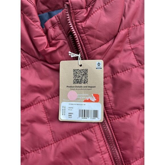 Patagonia Kid's Nano Puff Brick Quilt Wax Red Winter Jacket Size Medium (10) - Picture 3 of 6